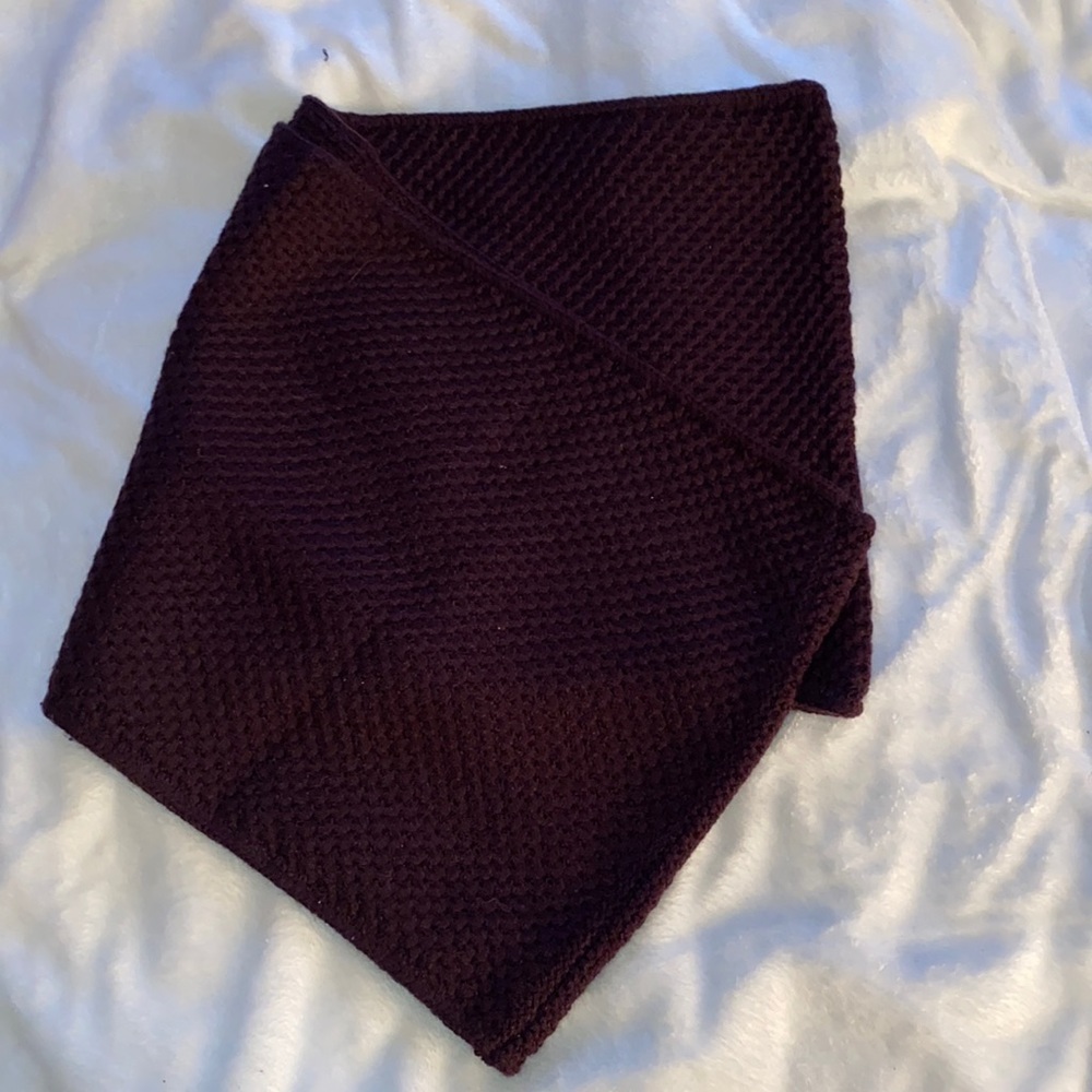 Purple knit infinity scarf
